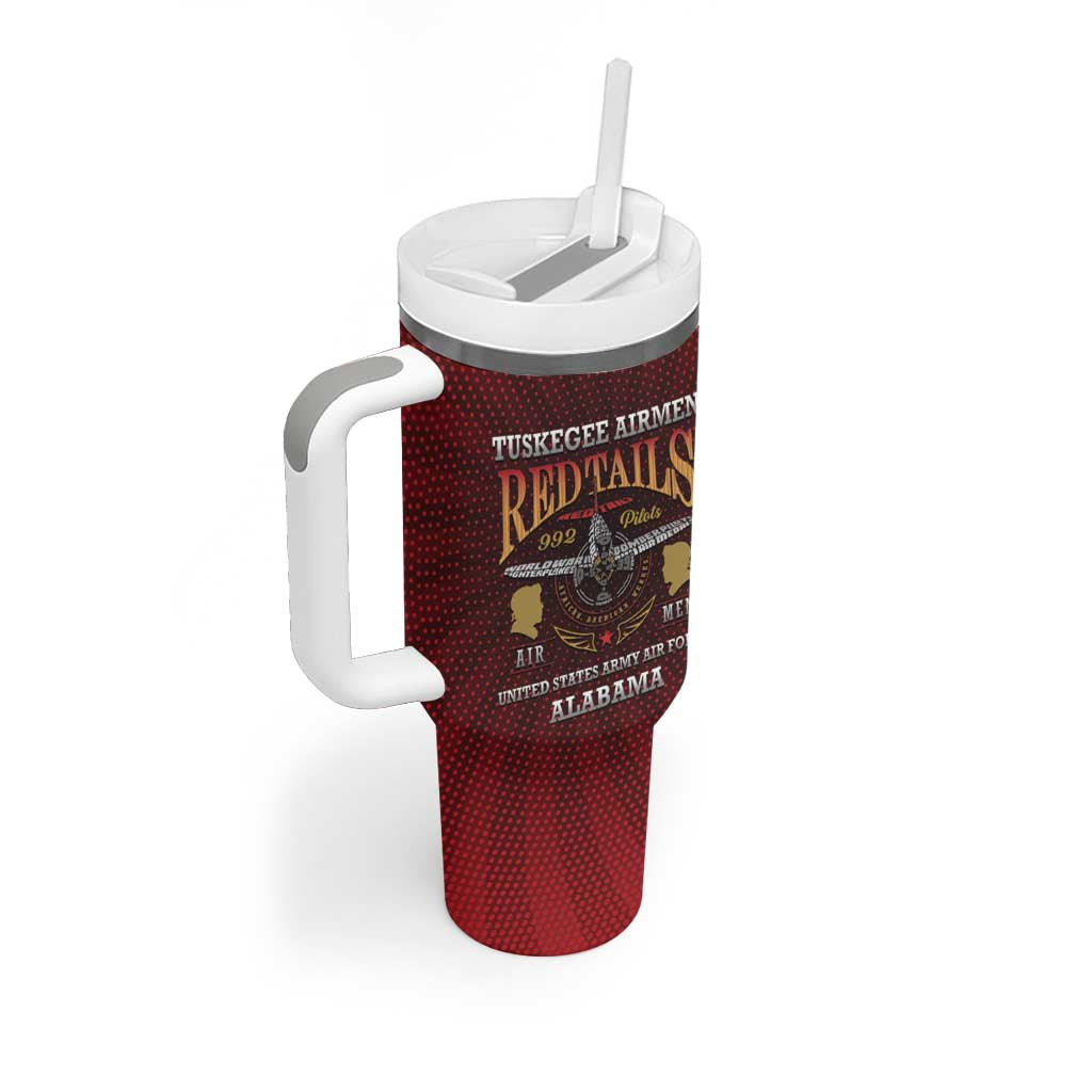 Personalized Tuskegee Red Tails Airmen Tumbler With Handle WWII Legacy Tribute - African Pride