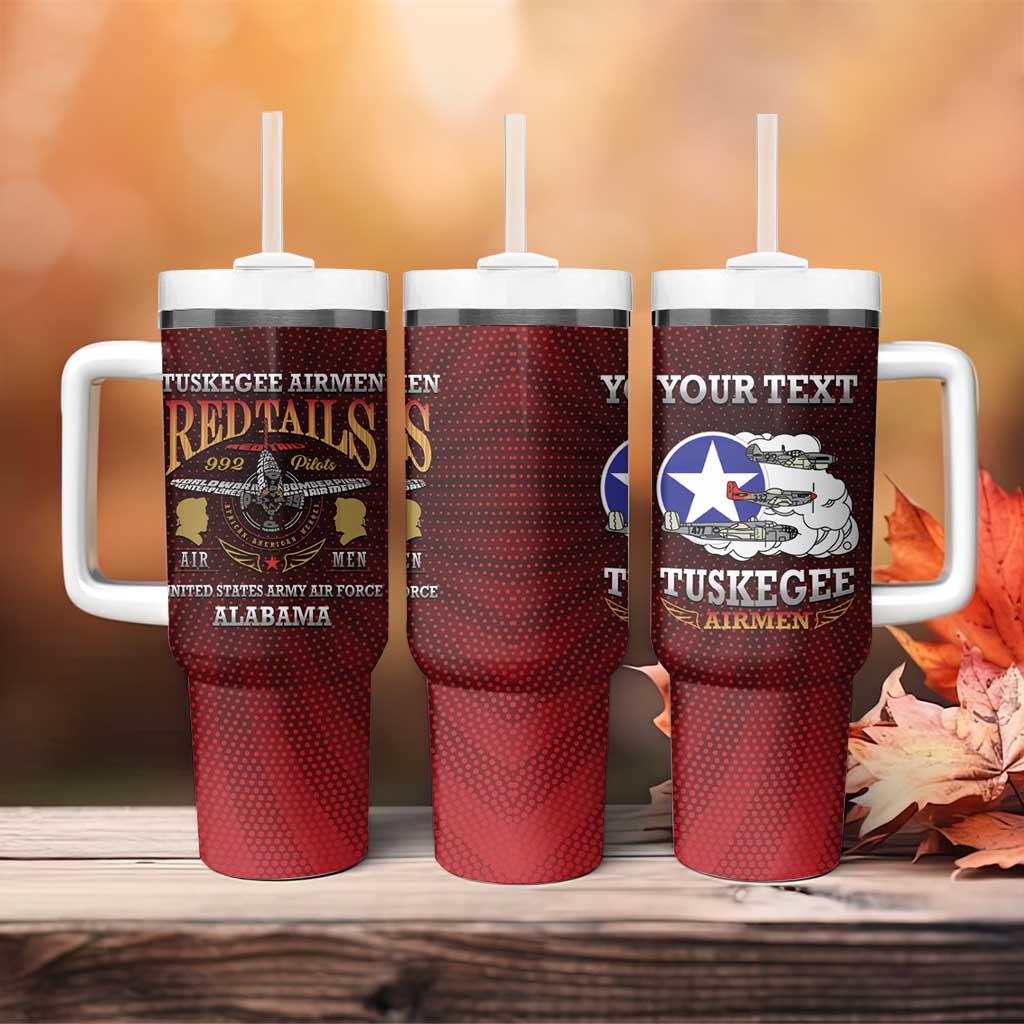 Personalized Tuskegee Red Tails Airmen Tumbler With Handle WWII Legacy Tribute - African Pride