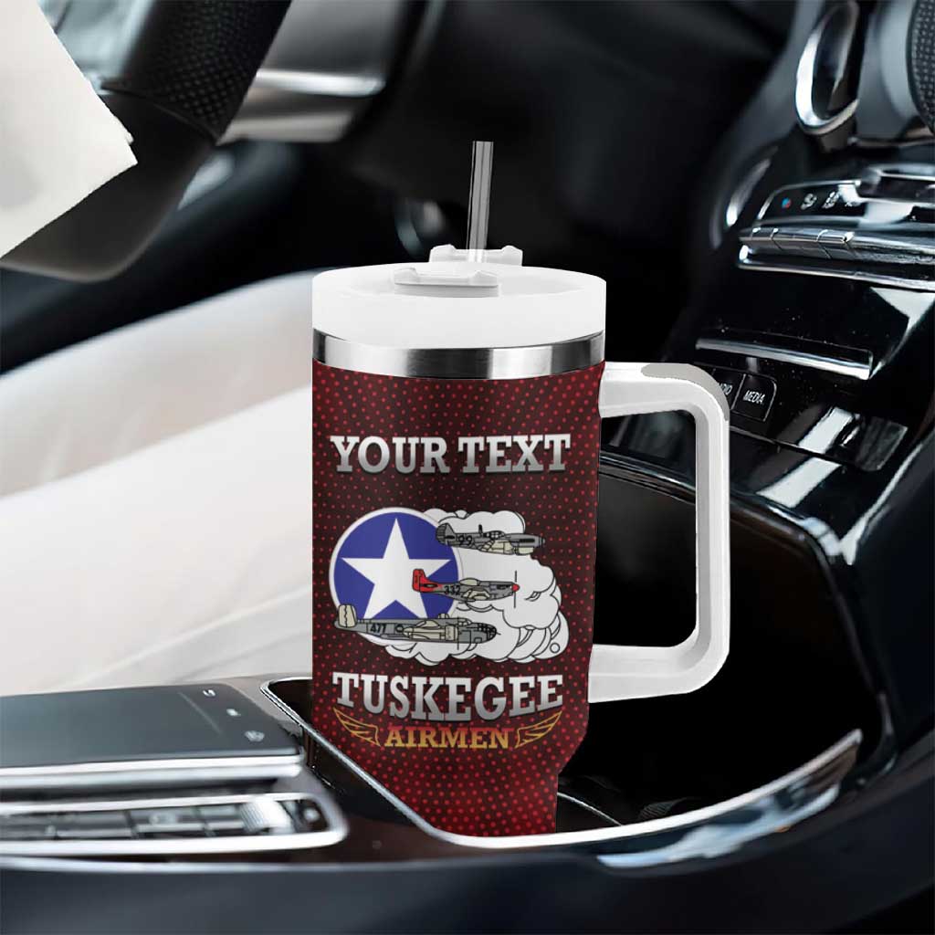 Personalized Tuskegee Red Tails Airmen Tumbler With Handle WWII Legacy Tribute - African Pride