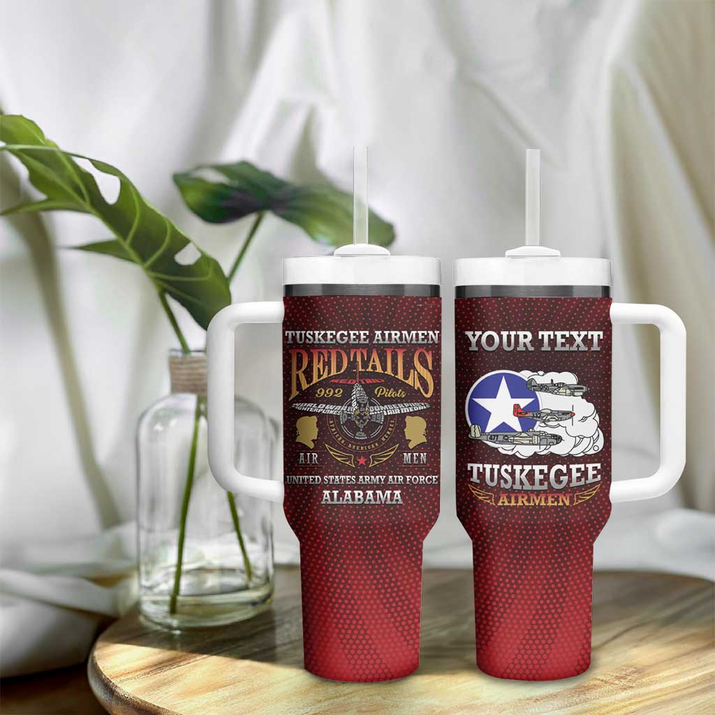 Personalized Tuskegee Red Tails Airmen Tumbler With Handle WWII Legacy Tribute - African Pride