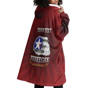 Personalized Tuskegee Red Tails Airmen Wearable Blanket Hoodie WWII Legacy Tribute - African Pride