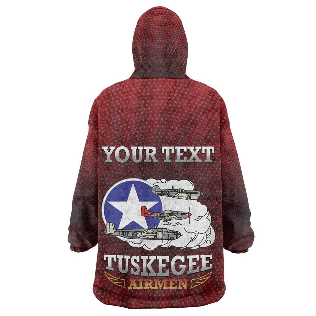 Personalized Tuskegee Red Tails Airmen Wearable Blanket Hoodie WWII Legacy Tribute - African Pride