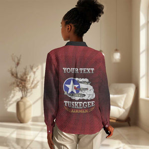 Personalized Tuskegee Red Tails Airmen Women Casual Shirt WWII Legacy Tribute - African Pride