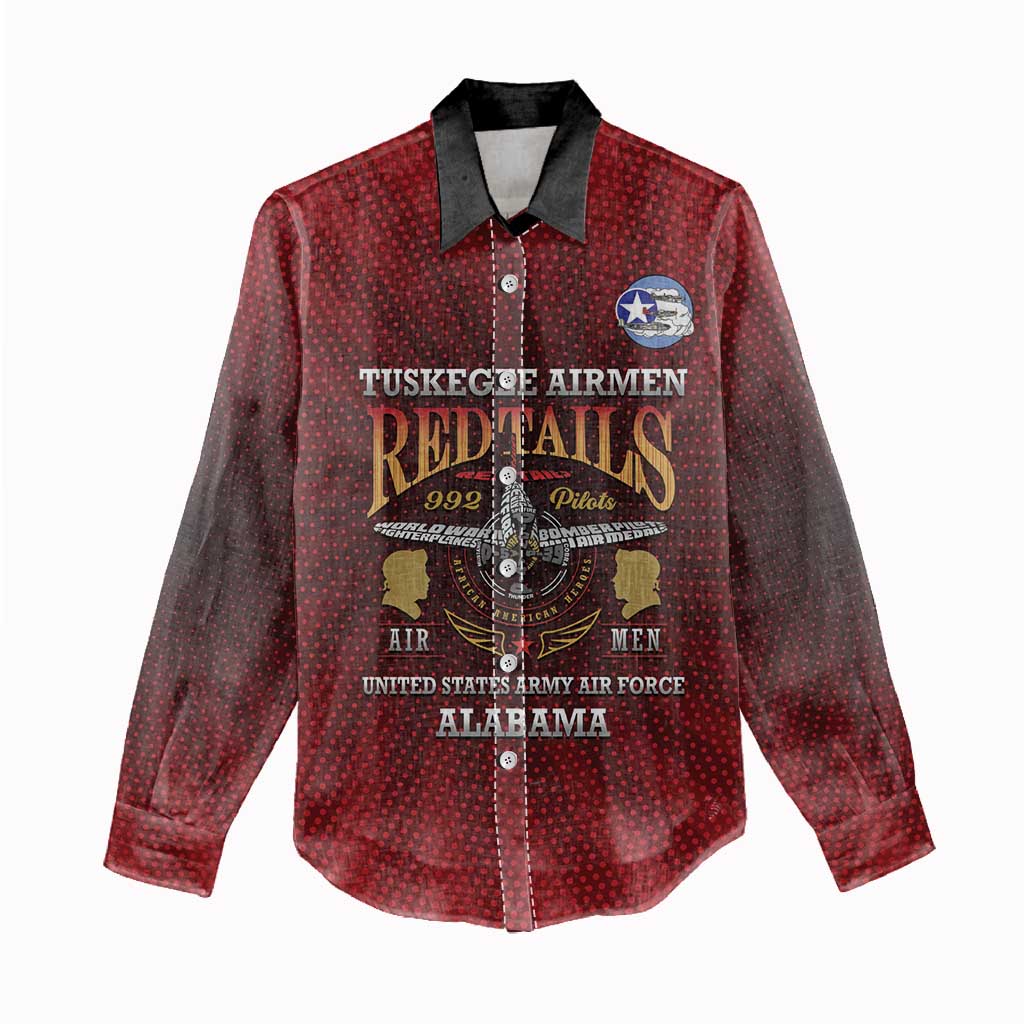 Personalized Tuskegee Red Tails Airmen Women Casual Shirt WWII Legacy Tribute - African Pride