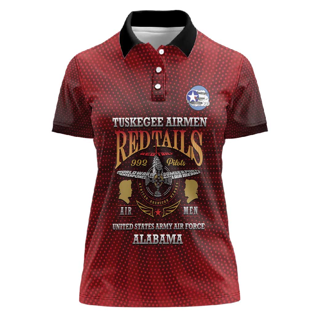 Personalized Tuskegee Red Tails Airmen Women Polo Shirt WWII Legacy Tribute - African Pride