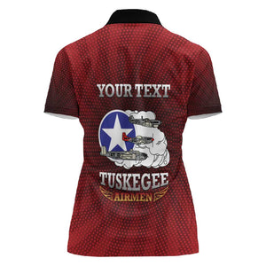 Personalized Tuskegee Red Tails Airmen Women Polo Shirt WWII Legacy Tribute - African Pride