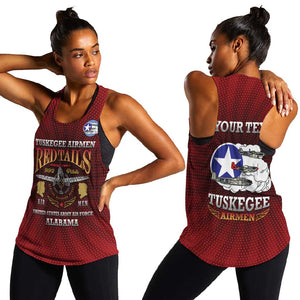 Personalized Tuskegee Red Tails Airmen Women Racerback Tank WWII Legacy Tribute - African Pride