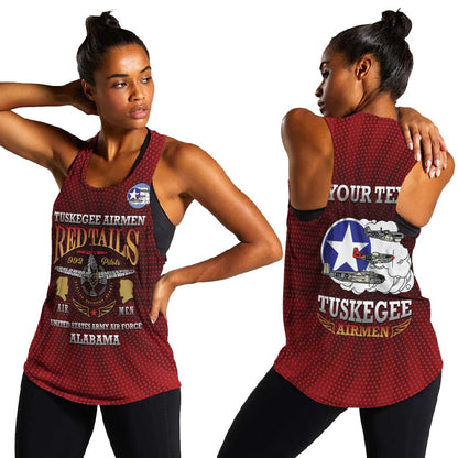 Personalized Tuskegee Red Tails Airmen Women Racerback Tank WWII Legacy Tribute - African Pride