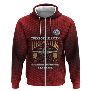 Personalized Tuskegee Red Tails Airmen Zip Hoodie WWII Legacy Tribute - African Pride