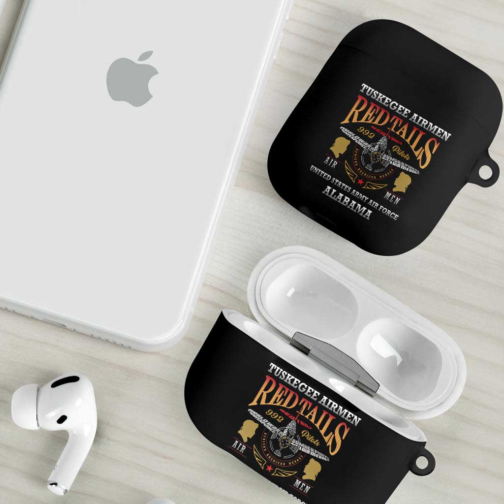 Red Tails Legacy AirPods Case Tuskegee Airmen WWII Heroes - Black Color