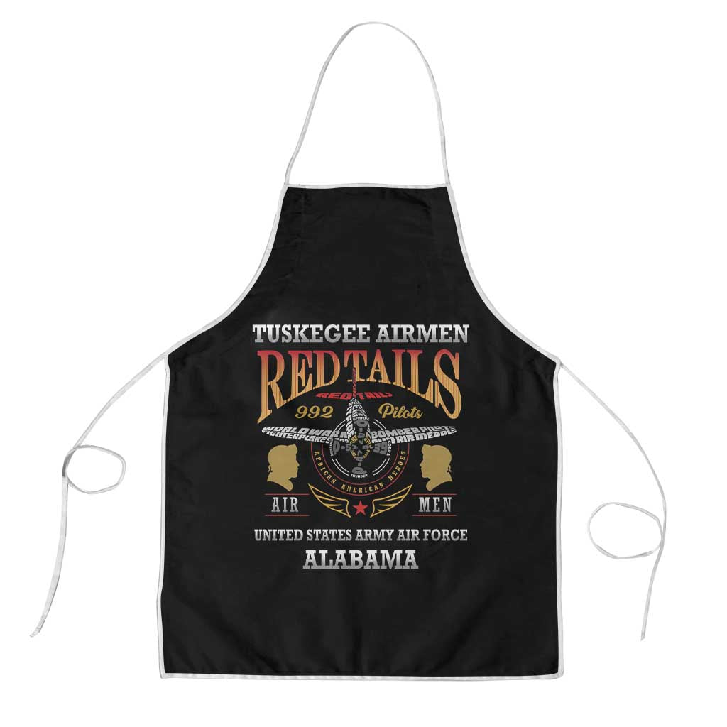 Red Tails Legacy Apron Tuskegee Airmen WWII Heroes - Black Color
