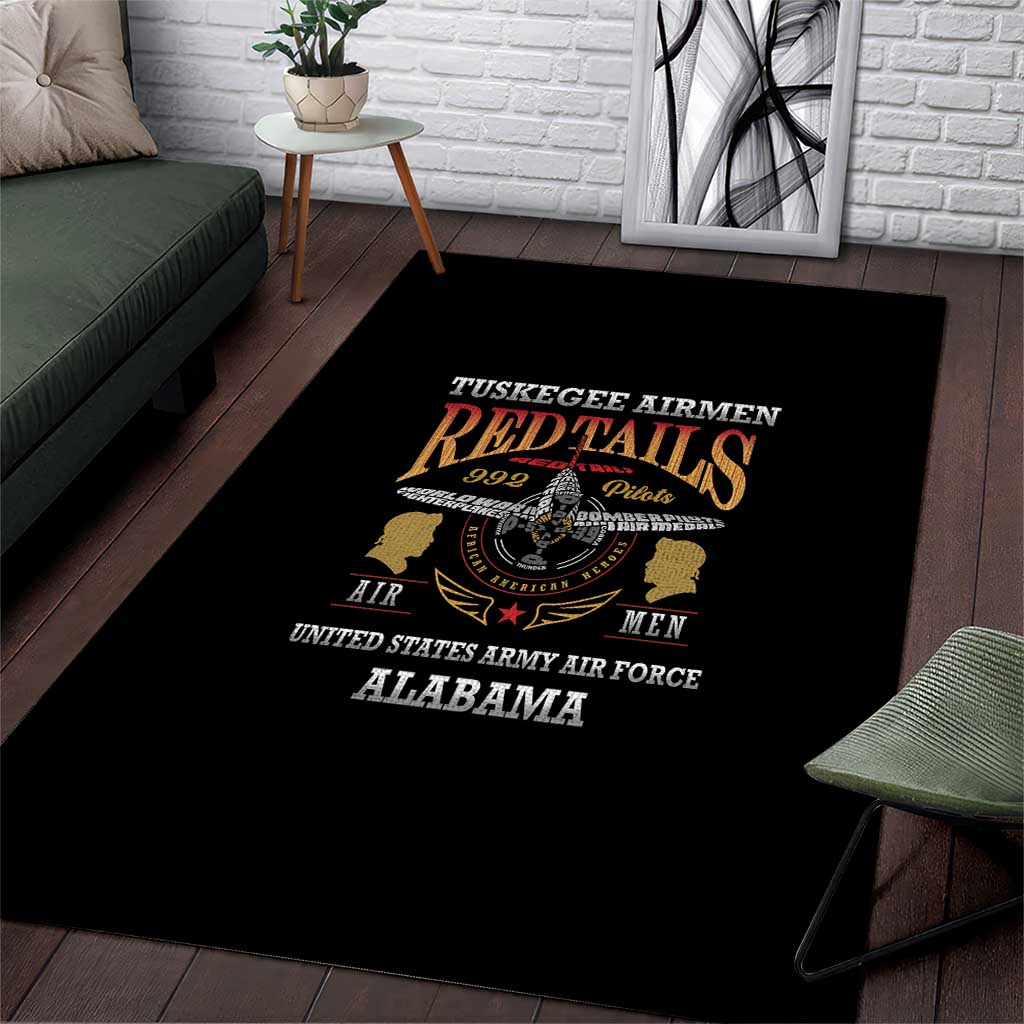 Red Tails Legacy Area Rug WWII Legacy Tribute - Black Color - African Pride