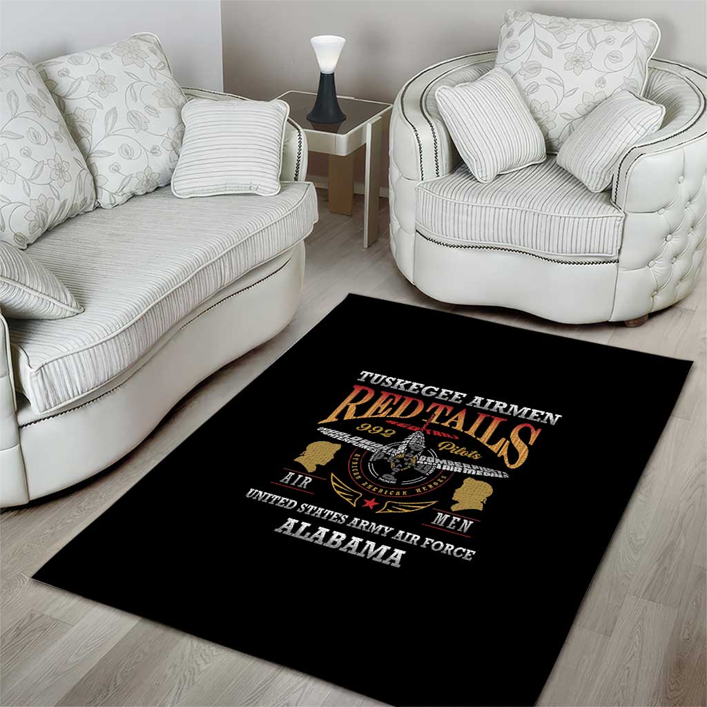 Red Tails Legacy Area Rug WWII Legacy Tribute - Black Color - African Pride