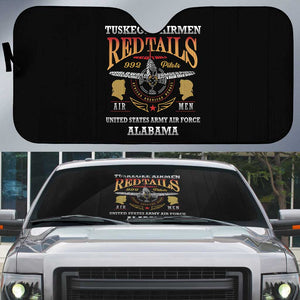 Red Tails Legacy Auto Sun Shade Tuskegee Airmen WWII Heroes - Black Color