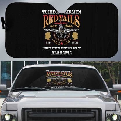 Red Tails Legacy Auto Sun Shade Tuskegee Airmen WWII Heroes - Black Color