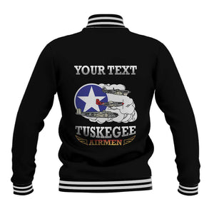Personalized Red Tails Legacy Baseball Jacket WWII Legacy Tribute - Black Color - African Pride