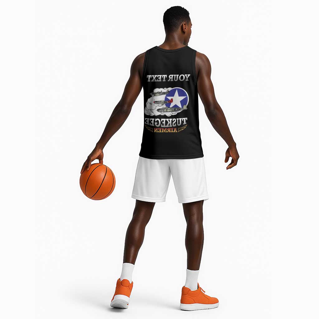 Personalized Red Tails Legacy Basketball Jersey WWII Legacy Tribute - Black Color - African Pride