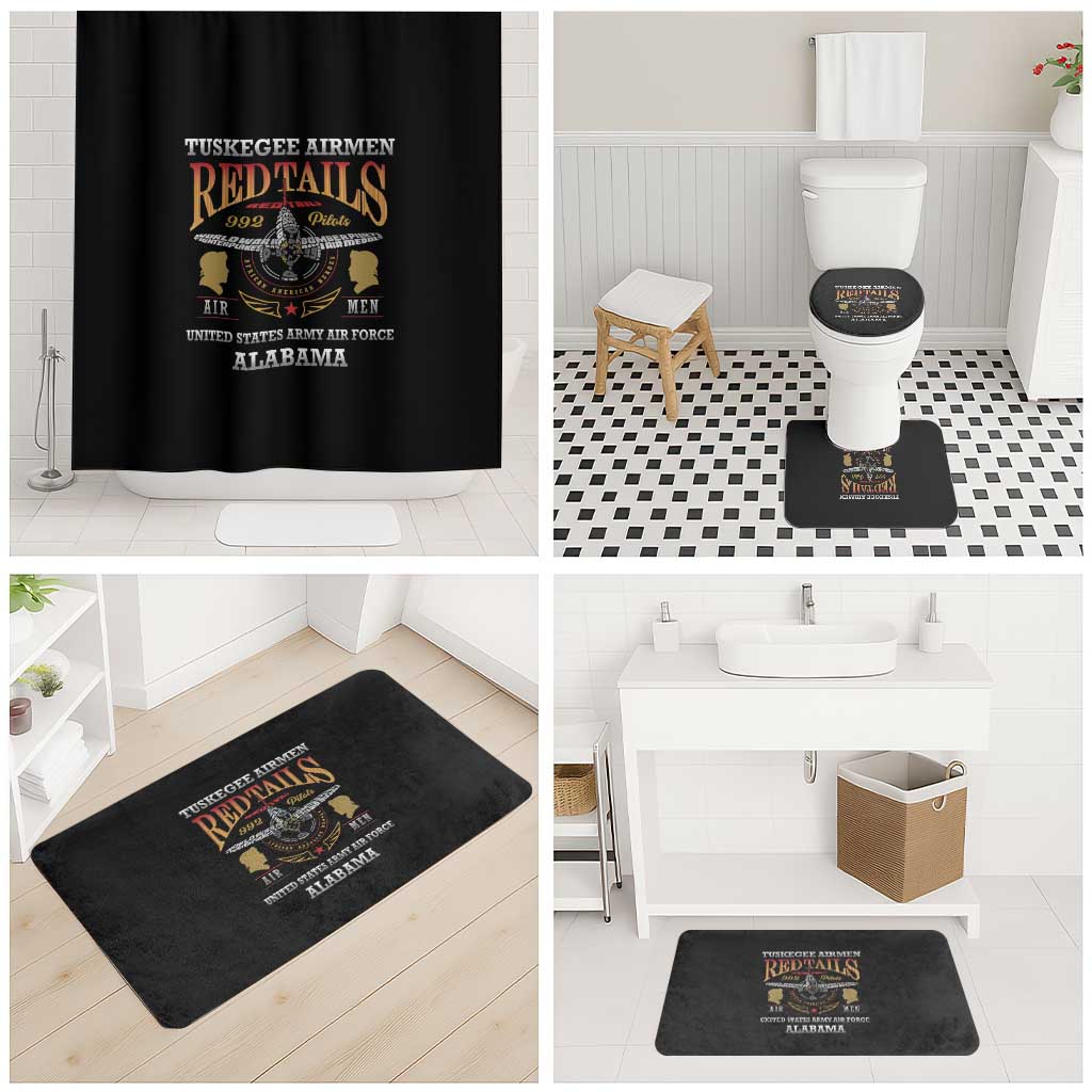 Red Tails Legacy Bathroom Set Tuskegee Airmen WWII Heroes - Black Color