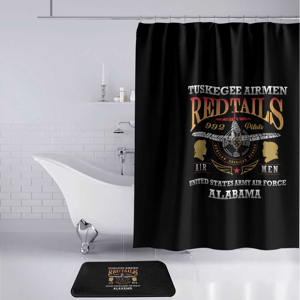 Red Tails Legacy Bathroom Set Tuskegee Airmen WWII Heroes - Black Color
