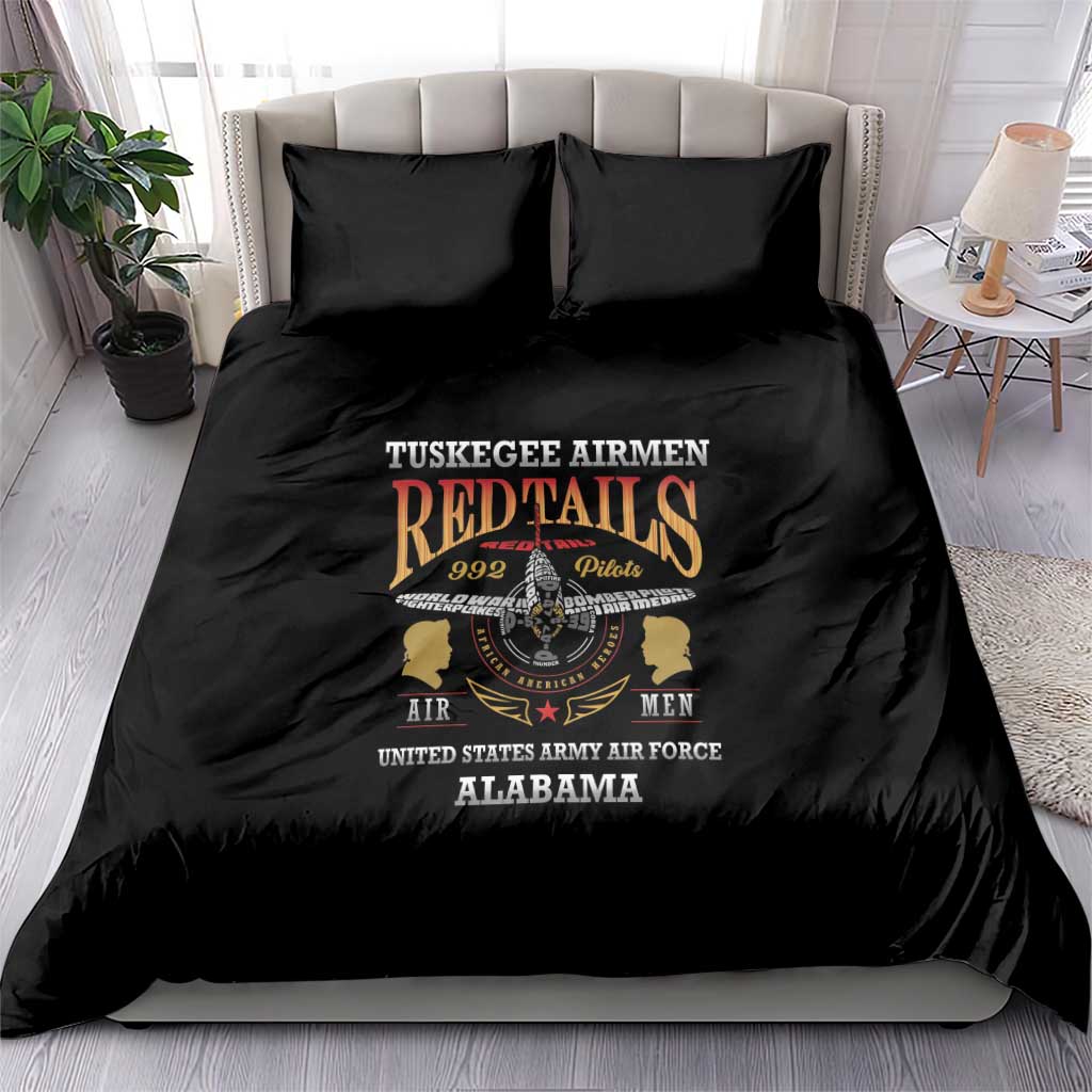 Red Tails Legacy Bedding Set WWII Legacy Tribute - Black Color - African Pride
