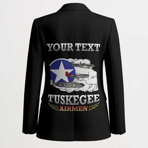 Personalized Red Tails Legacy Blazer Tuskegee Airmen WWII Heroes - Black Color