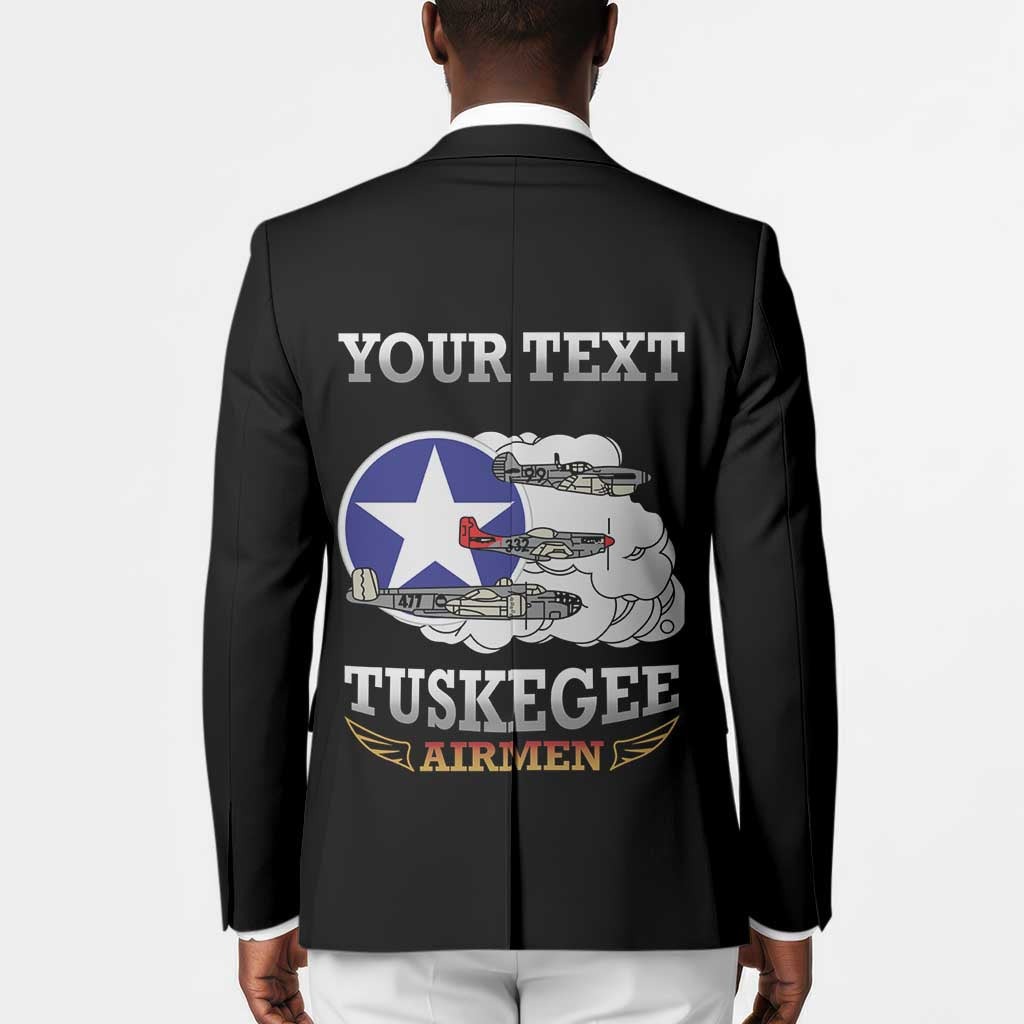 Personalized Red Tails Legacy Blazer Tuskegee Airmen WWII Heroes - Black Color