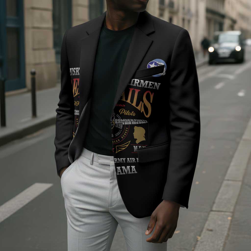 Personalized Red Tails Legacy Blazer Tuskegee Airmen WWII Heroes - Black Color