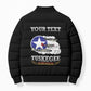 Personalized Red Tails Legacy Bomber Puffer Jacket Tuskegee Airmen WWII Heroes - Black Color