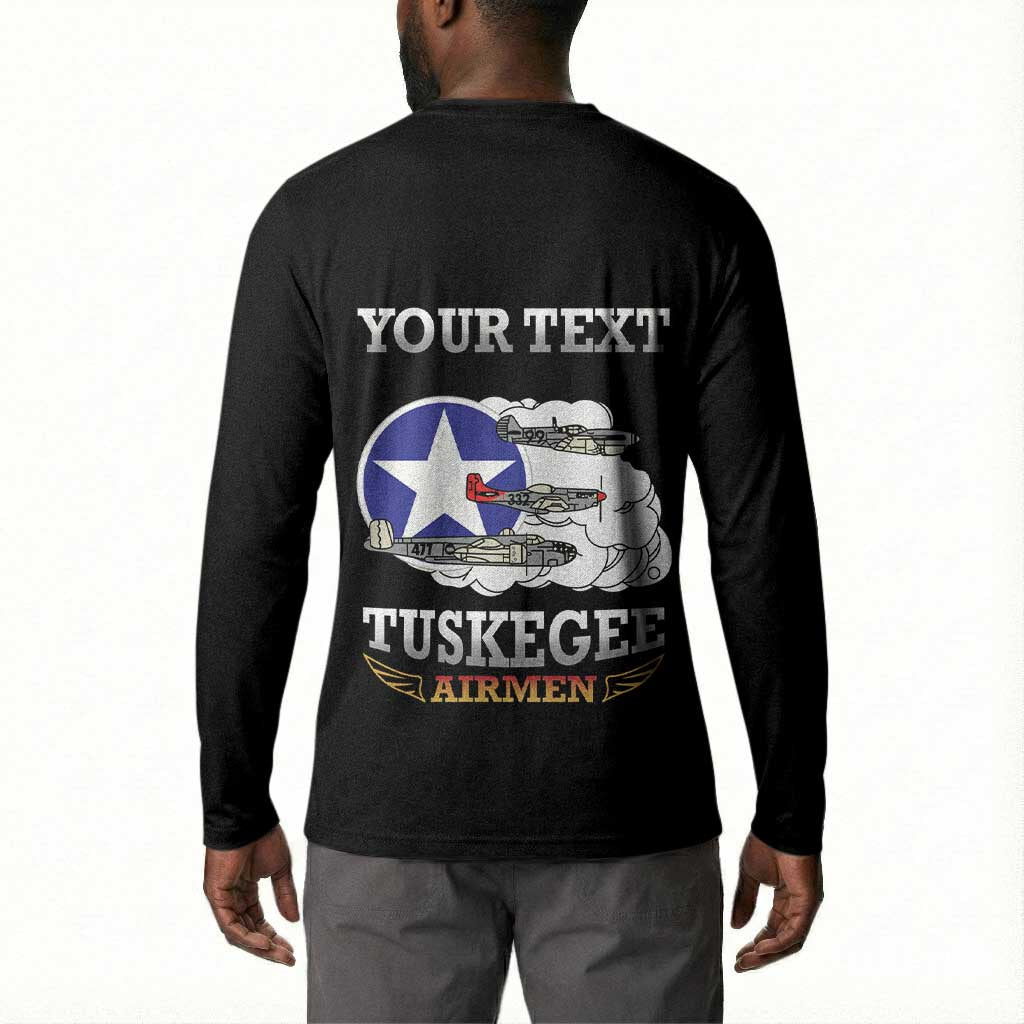 Personalized Red Tails Legacy Button Sweatshirt Tuskegee Airmen WWII Heroes - Black Color