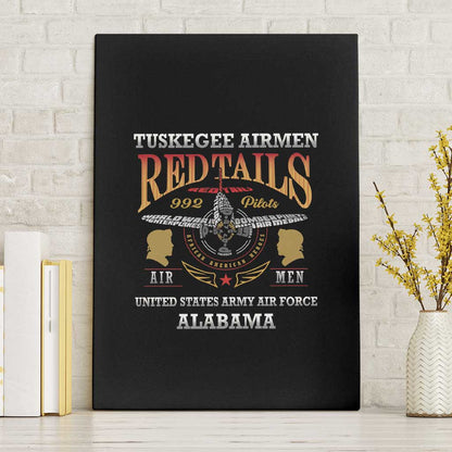 Red Tails Legacy Canvas Wall Art WWII Legacy Tribute - Black Color - African Pride