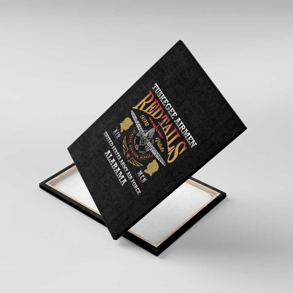Red Tails Legacy Canvas Wall Art WWII Legacy Tribute - Black Color - African Pride
