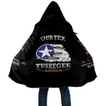 Personalized Red Tails Legacy Cloak Tuskegee Airmen WWII Heroes - Black Color