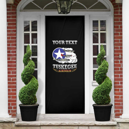 Personalized Red Tails Legacy Door Cover Tuskegee Airmen WWII Heroes - Black Color
