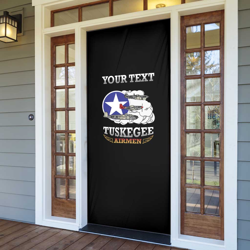 Personalized Red Tails Legacy Door Cover Tuskegee Airmen WWII Heroes - Black Color