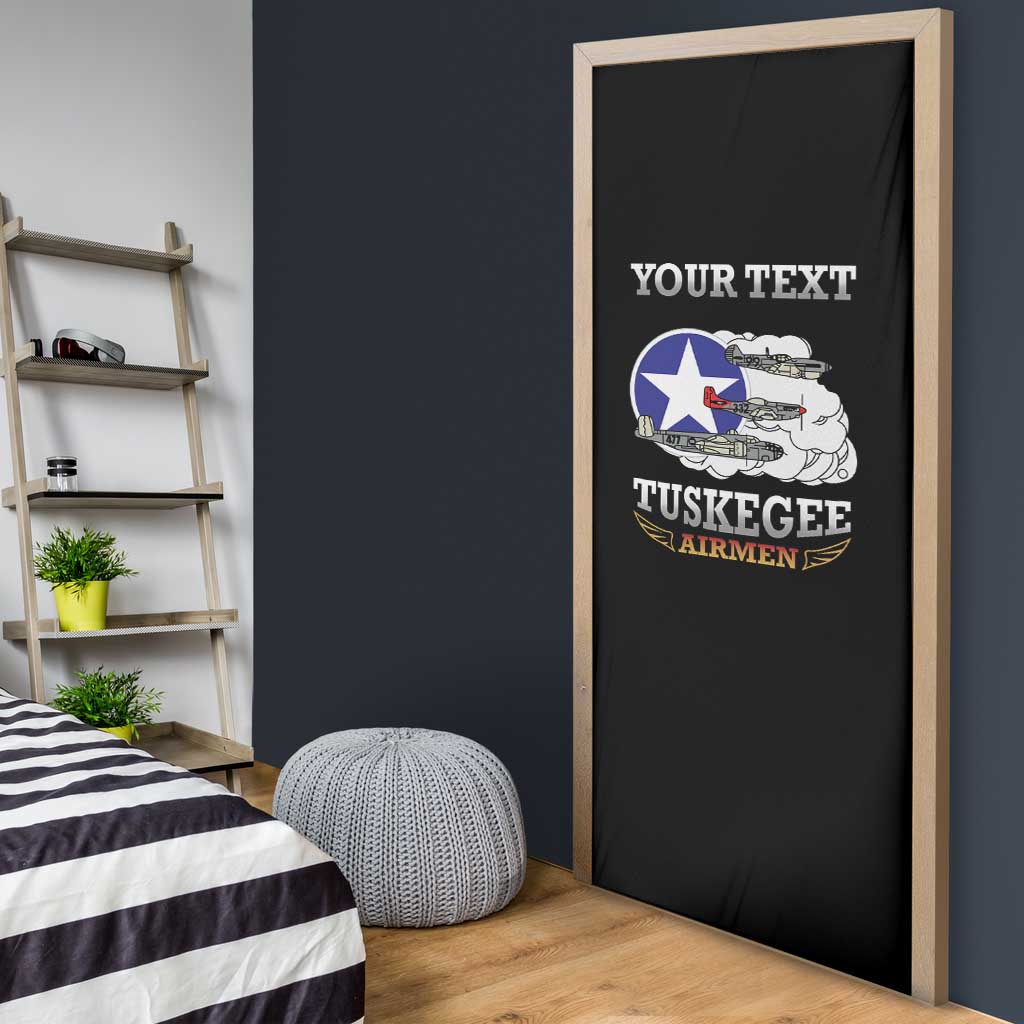 Personalized Red Tails Legacy Door Cover Tuskegee Airmen WWII Heroes - Black Color