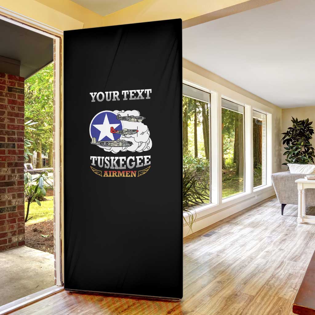 Personalized Red Tails Legacy Door Cover Tuskegee Airmen WWII Heroes - Black Color