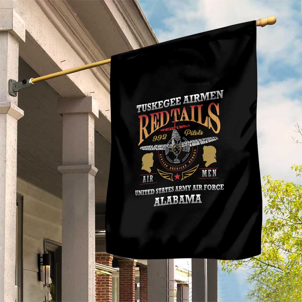 Red Tails Legacy Garden Flag WWII Legacy Tribute - Black Color - African Pride