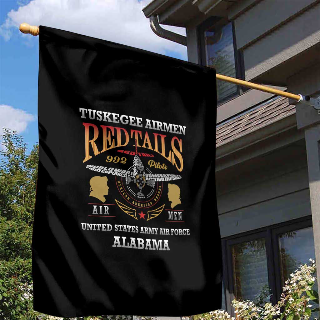 Red Tails Legacy Garden Flag WWII Legacy Tribute - Black Color - African Pride