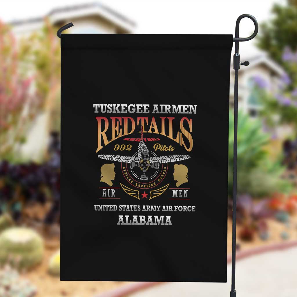 Red Tails Legacy Garden Flag WWII Legacy Tribute - Black Color - African Pride
