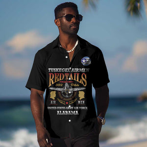Personalized Red Tails Legacy Hawaiian Shirt WWII Legacy Tribute - Black Color - African Pride