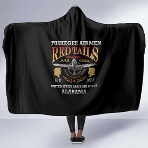 Red Tails Legacy Hooded Blanket WWII Legacy Tribute - Black Color - African Pride