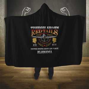 Red Tails Legacy Hooded Blanket WWII Legacy Tribute - Black Color - African Pride