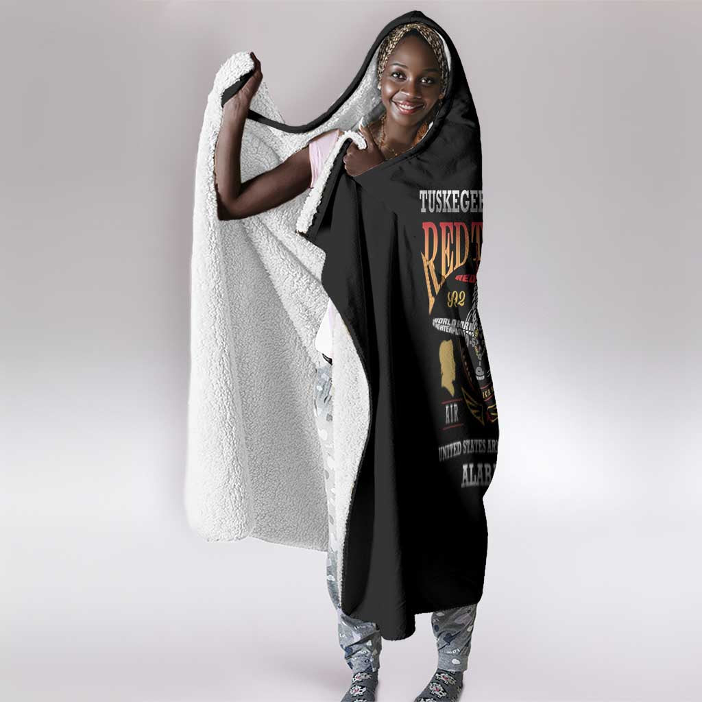 Red Tails Legacy Hooded Blanket WWII Legacy Tribute - Black Color - African Pride