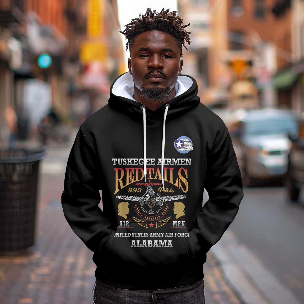Personalized Red Tails Legacy Hoodie WWII Legacy Tribute - Black Color - African Pride