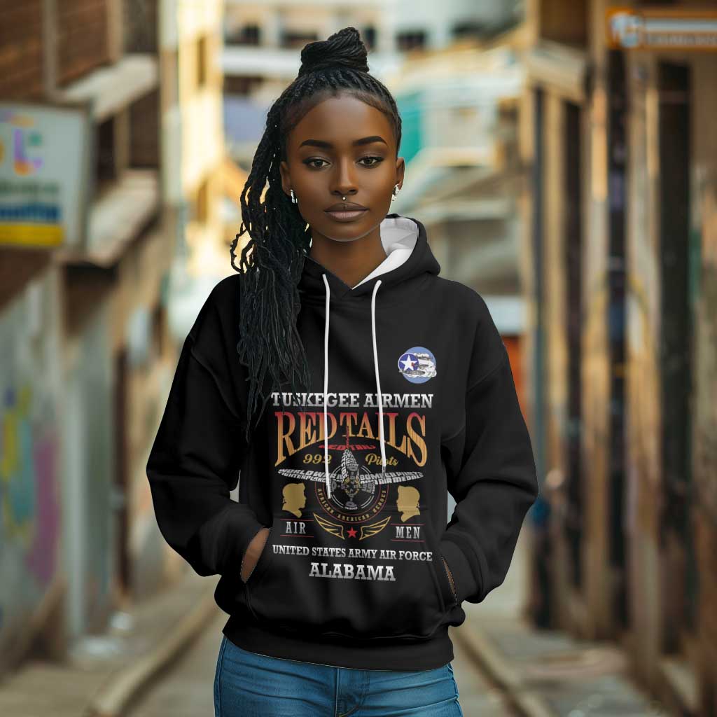Personalized Red Tails Legacy Hoodie WWII Legacy Tribute - Black Color - African Pride