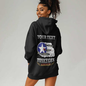 Personalized Red Tails Legacy Hoodie Dress WWII Legacy Tribute - Black Color - African Pride