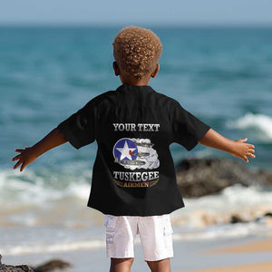 Personalized Red Tails Legacy Kid Hawaiian Shirt WWII Legacy Tribute - Black Color - African Pride