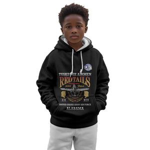 Personalized Red Tails Legacy Kid Hoodie WWII Legacy Tribute - Black Color - African Pride