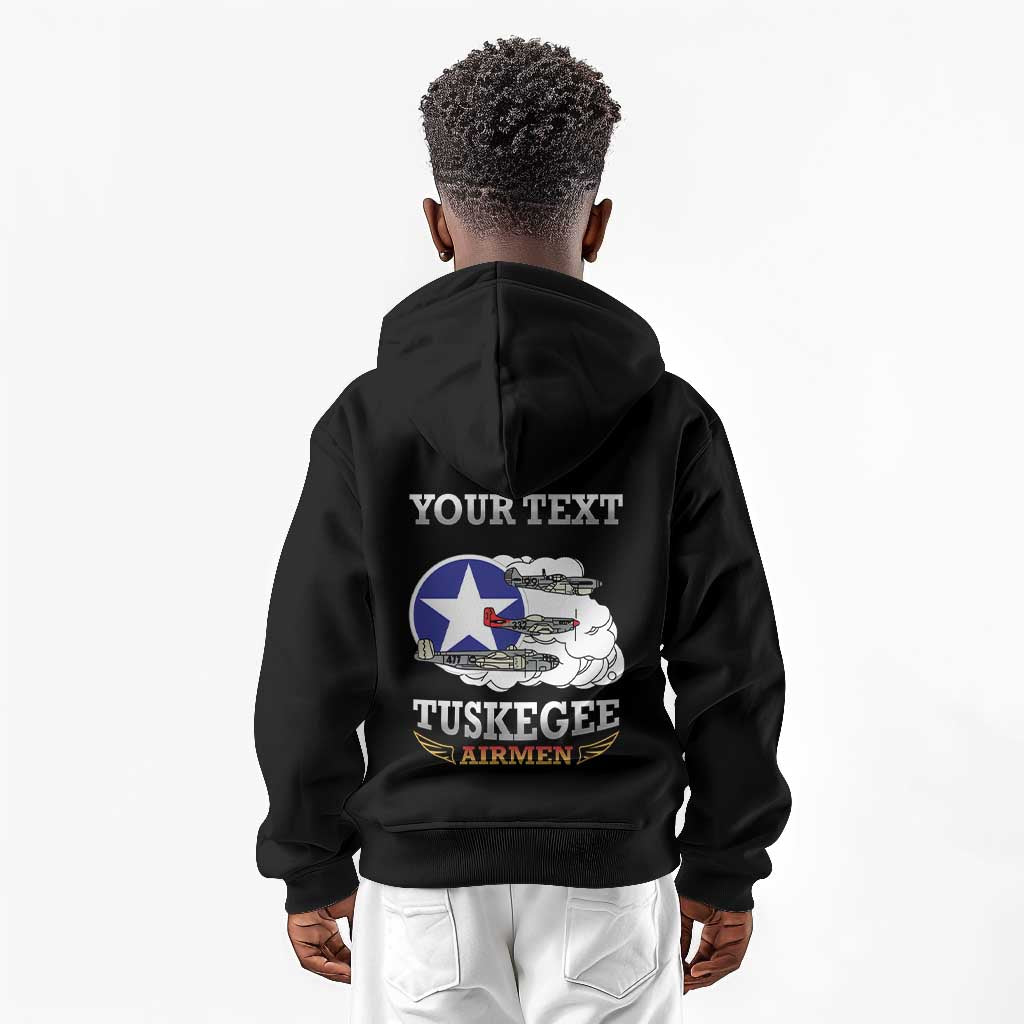 Personalized Red Tails Legacy Kid Hoodie WWII Legacy Tribute - Black Color - African Pride