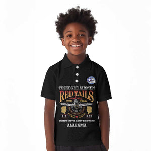 Personalized Red Tails Legacy Kid Polo Shirt WWII Legacy Tribute - Black Color - African Pride